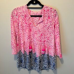 Lilly Pulitzer, size XS, tunic with pom-pom tassels